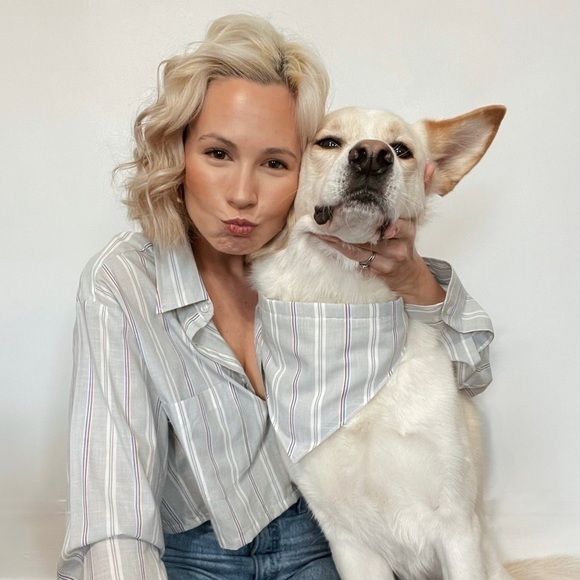 Matching Dog Bandana + Crop Top Button Down Set - Picture 2 of 7